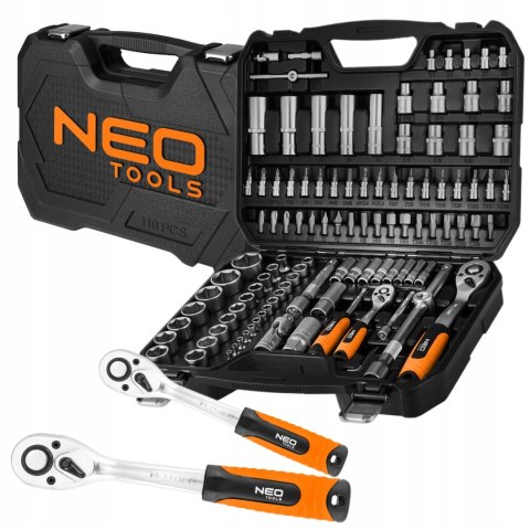 Zestaw Kluczy Nasadowych Neo 110 El. 1/2 1/4 Torx Satynowe Walizka