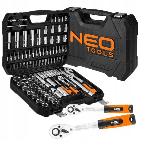 Zestaw Kluczy Nasadowych Neo 110 El. 1/2 1/4 Torx Satynowe Walizka