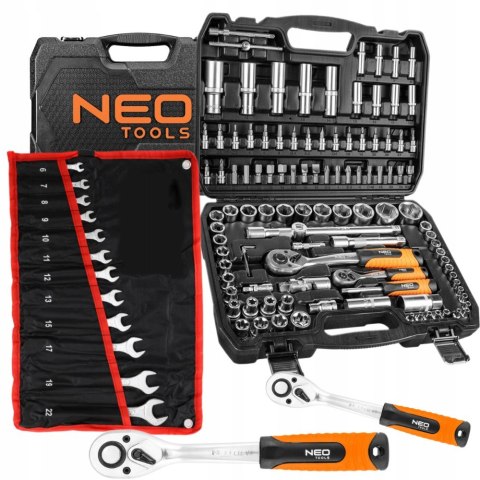 Zestaw Kluczy Neo 108 El. 1/2 1/4 Walizka Crv Nasadki Torx Grzechotki
