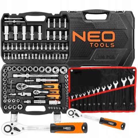 Zestaw Kluczy Neo 108 El. 1/2 1/4 Walizka Crv Nasadki Torx Grzechotki