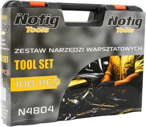 Zestaw Narzędzi 100 El. Cr-V Walizka Klucze Bity Młotek Szczypce Wkrętaki