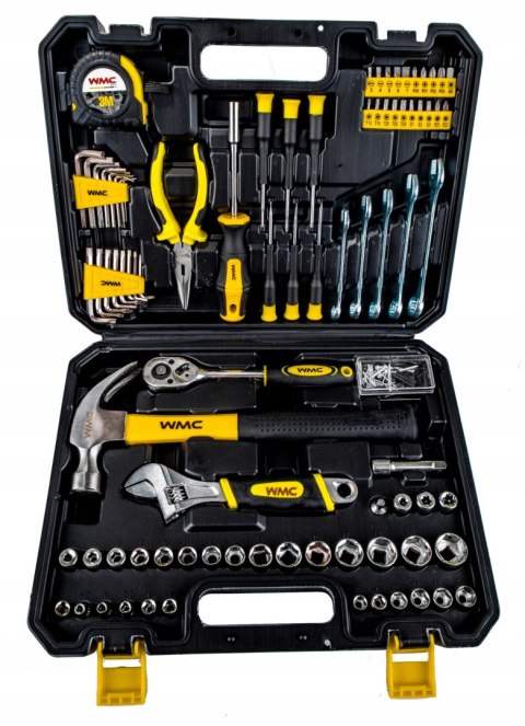 Zestaw Narzędzi 128 El. Walizka Wmc Tools Klucze Nasadki Bity Młotek