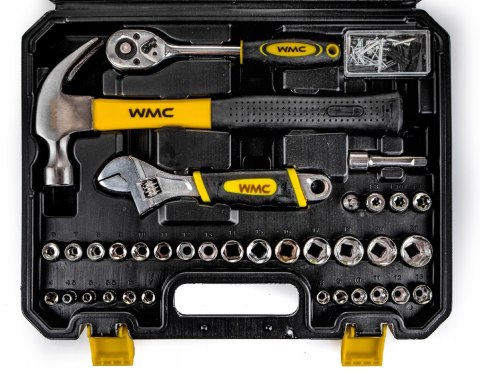 Zestaw Narzędzi 128 El. Walizka Wmc Tools Klucze Nasadki Bity Młotek