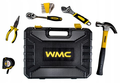 Zestaw Narzędzi 128 El. Walizka Wmc Tools Klucze Nasadki Bity Młotek