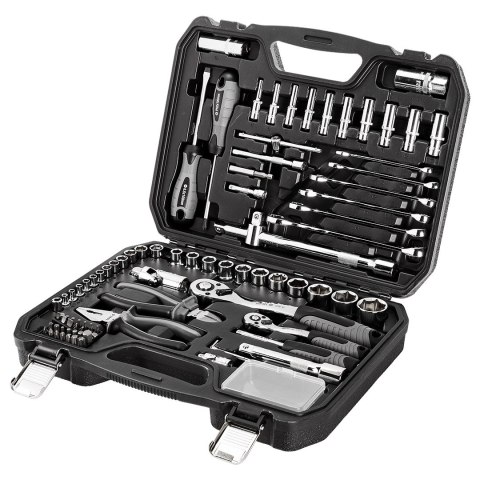Zestaw Narzędzi M4k Garage 90 El. Klucze Nasadowe Neo Tools W Walizce