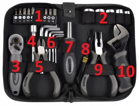 Zestaw Narzędzi Motocyklowych Oxford Tool Kit Pro 27 El. W Piórniku