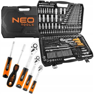 Zestaw Narzędzi Neo Tools 300 El. Klucze Nasadki Torx Walizka 1/2 3/8 1/4