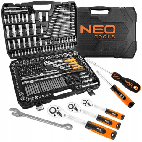 Zestaw Narzędzi Neo Tools 300 El. Klucze Nasadki Torx Walizka 1/2 3/8 1/4