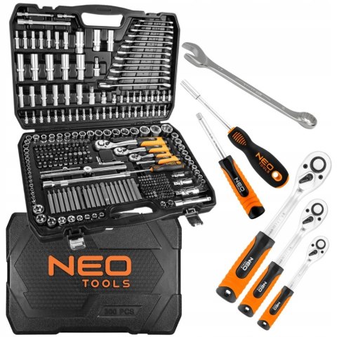 Zestaw Narzędzi Neo Tools 300 El. Klucze Nasadki Torx Walizka 1/2 3/8 1/4