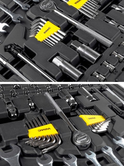 Zestaw Narzędzi W Walizce 186 El. Wmc Tools Młotek Szczypce Bity Klucze