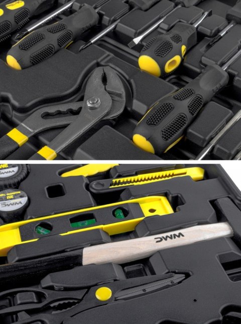 Zestaw Narzędzi W Walizce 186 El. Wmc Tools Młotek Szczypce Bity Klucze