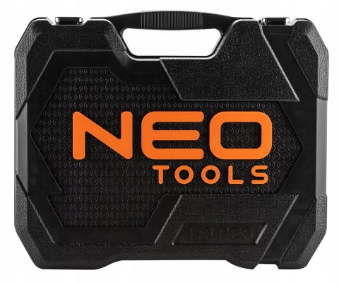 Zestaw Narzędziowy 143 Elementy Neo Tools 1/2 1/4 Grzechotki Bity Szczypce