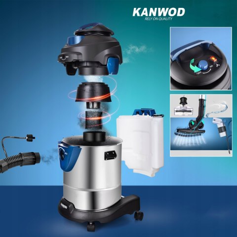 Odkurzacz Piorący Kanwod Superwash 2000W Metalowy Zbiornik Mycie Tapicerki