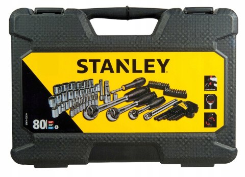 Stanley Zestaw Kluczy Nasadowych 80 Elementów 1/4 3/8 1/2 Grzechotka