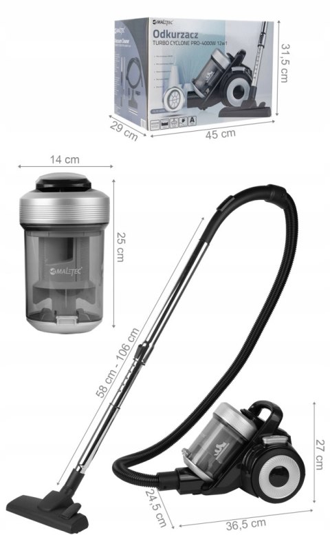 Mocny Odkurzacz 4000W Cyklonowy 12W1 Hepa Duża Siła Ssania 20000Pa