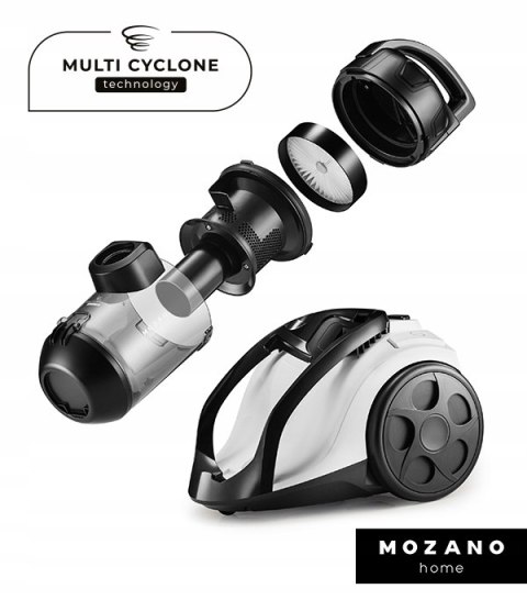 Odkurzacz Bezworkowy Mozano 4000W Cyklonowy Hepa 2L Turboszczotka 15 El