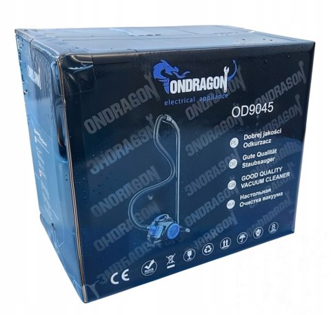 Odkurzacz Bezworkowy Ondragon 899W Z Filtrami Hepa I Regulacją Mocy