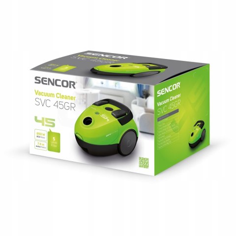 Odkurzacz Workowy Sencor 850W Eco Zielony Z Uniwersalną Końcówką