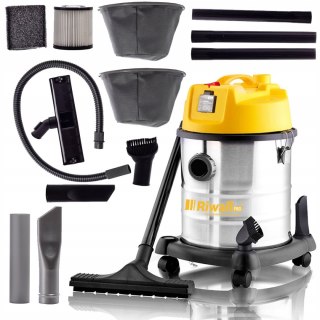 Odkurzacz Bezworkowy Riwall Noidur 2200W Do Gipsu, Kominków I Grilli 20L