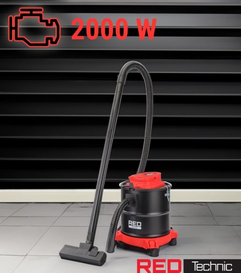 Odkurzacz Kominkowy Przemysłowy 2000W Red Technic Filtr Hepa Dmuchawa 20L