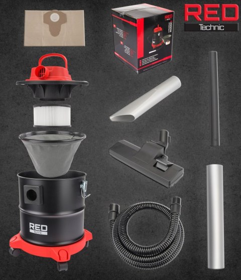 Odkurzacz Kominkowy Przemysłowy 2000W Red Technic Filtr Hepa Dmuchawa 20L