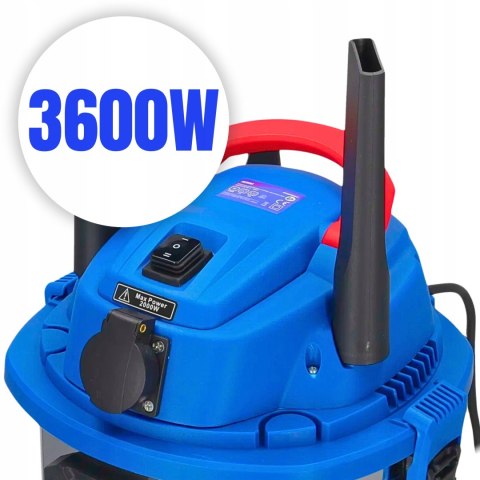 Odkurzacz Przemysłowy Dedra 3600W 20L Bezworkowy Z Otrząsaczem Sucho/Mokro