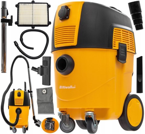 Odkurzacz Przemysłowy Riwall 3600W Bezworkowy Z Otrząsaczem Filtra 30L