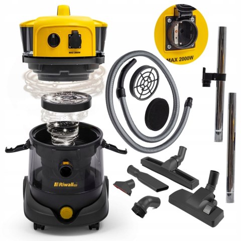 Odkurzacz Przemysłowy Riwall Czechu 3500 5W1 Do Gipsu, Pyłu Sucho/Mokro 25L