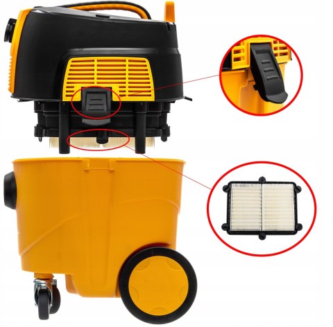 Odkurzacz Przemysłowy Riwall Pro Vlodek 3600 7W1 Do Gipsu 30L Afcs Gniazdo