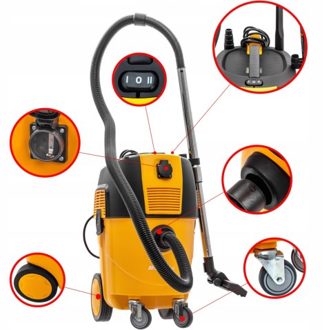 Odkurzacz Przemysłowy Riwall Pro Vlodek 3600 7W1 Do Gipsu 30L Afcs Gniazdo