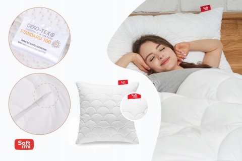 2 x PODUSZKA DO SPANIA 45X45 ANTYALERGICZNA GRUBA NA ZAMEK IDEALNA DO SNU DWIE SZTUKI