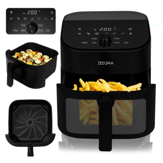 AIRFRYER 6,5L 1600W BEZTŁUSZCZOWA FRYTKOWNICA XXL Z OKIENKIEM, SZYBKA