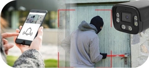 BEZPRZEWODOWA KAMERA ZEWNĘTRZNA WIFI IP 4Mpx CZARNA TUBA APLIKACJA TUYA DVS