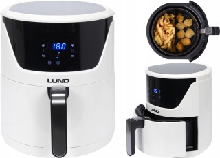 BEZTŁUSZCZOWA BIAŁA FRYTKOWNICA 5,7L 1800W LCD AIR FRYER - ZDROWE GOTOWANIE