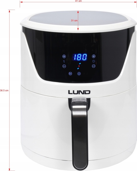 BEZTŁUSZCZOWA BIAŁA FRYTKOWNICA 5,7L 1800W LCD AIR FRYER - ZDROWE GOTOWANIE