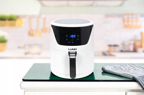 BEZTŁUSZCZOWA BIAŁA FRYTKOWNICA 5,7L 1800W LCD AIR FRYER - ZDROWE GOTOWANIE