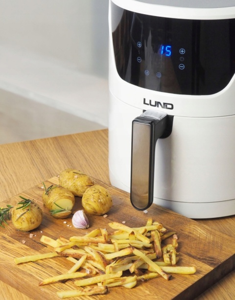 BEZTŁUSZCZOWA BIAŁA FRYTKOWNICA 5,7L 1800W LCD AIR FRYER - ZDROWE GOTOWANIE