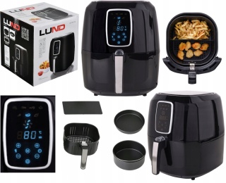 BEZTŁUSZCZOWA FRYTKOWNICA POWIETRZNA 1800W 5,2L Z LED - FRYTKOWNICA CZARNA