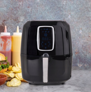 BEZTŁUSZCZOWA FRYTKOWNICA POWIETRZNA 1800W 5,2L Z LED - FRYTKOWNICA CZARNA