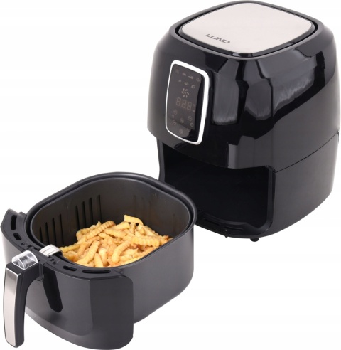 BEZTŁUSZCZOWA FRYTKOWNICA POWIETRZNA 1800W 5,2L Z LED - FRYTKOWNICA CZARNA