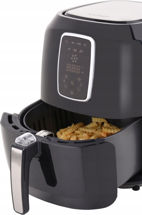 BEZTŁUSZCZOWA FRYTKOWNICA POWIETRZNA 1800W 5,2L Z LED - FRYTKOWNICA CZARNA