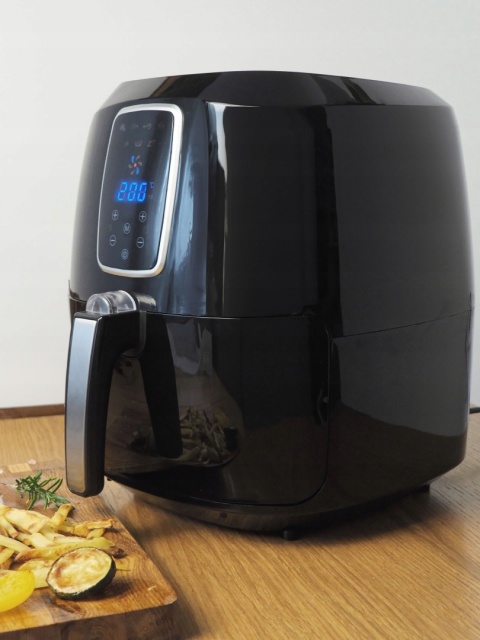 BEZTŁUSZCZOWA FRYTKOWNICA POWIETRZNA 1800W 5,2L Z LED - FRYTKOWNICA CZARNA