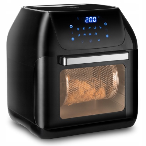 BEZTŁUSZCZOWY PIEKARNIK CZARNY AIR FRYER XXL 12L 1500W Z WYŚWIETLACZEM LCD