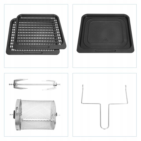 BEZTŁUSZCZOWY PIEKARNIK CZARNY AIR FRYER XXL 12L 1500W Z WYŚWIETLACZEM LCD