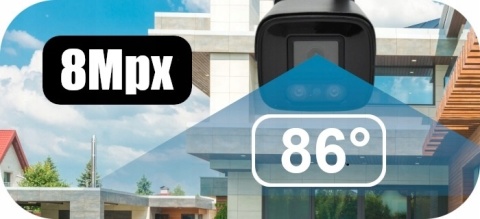 CZARNA KAMERA IP WIFI 4K UHD BEZPRZEWODOWA SMART NADZÓR Z AUDIO 4X ZOOM