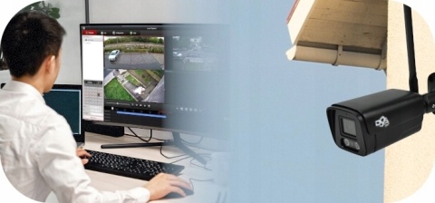 CZARNA KAMERA IP WIFI 4K UHD BEZPRZEWODOWA SMART NADZÓR Z AUDIO 4X ZOOM