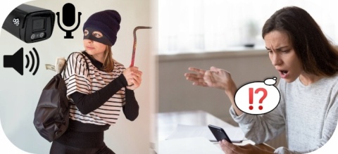 CZARNA KAMERA IP WIFI 4K UHD BEZPRZEWODOWA SMART NADZÓR Z AUDIO 4X ZOOM