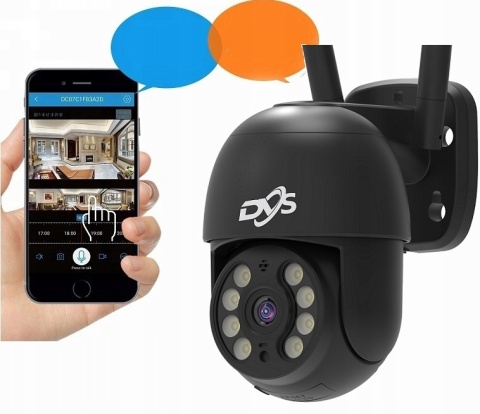 CZARNA KAMERA OBROTOWA WIFI 4MP TUYA SMART AUTO-TRACKING IP66 Z ZASILACZEM