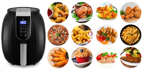 FRYTKOWNICA BEZTŁUSZCZOWA 3.6L, MOCNA, ZDROWE SMAŻENIE, NOWOCZESNY DESIGN