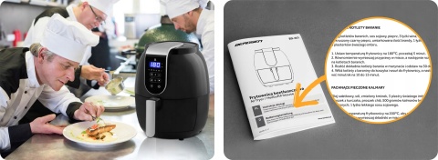 FRYTKOWNICA BEZTŁUSZCZOWA 3.6L, MOCNA, ZDROWE SMAŻENIE, NOWOCZESNY DESIGN